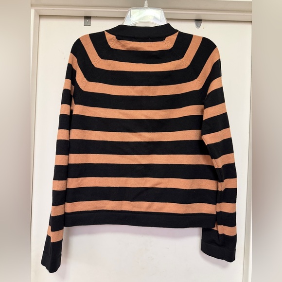 Evereve Mila Lady Like Cardigan - black/camel stripe - size S - Picture 4 of 7